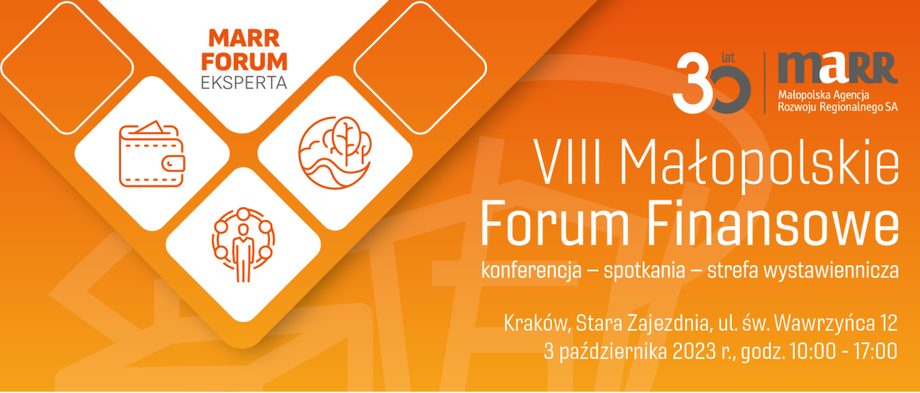 baner z tytułem VIII Małopolskie Forum Finansowe